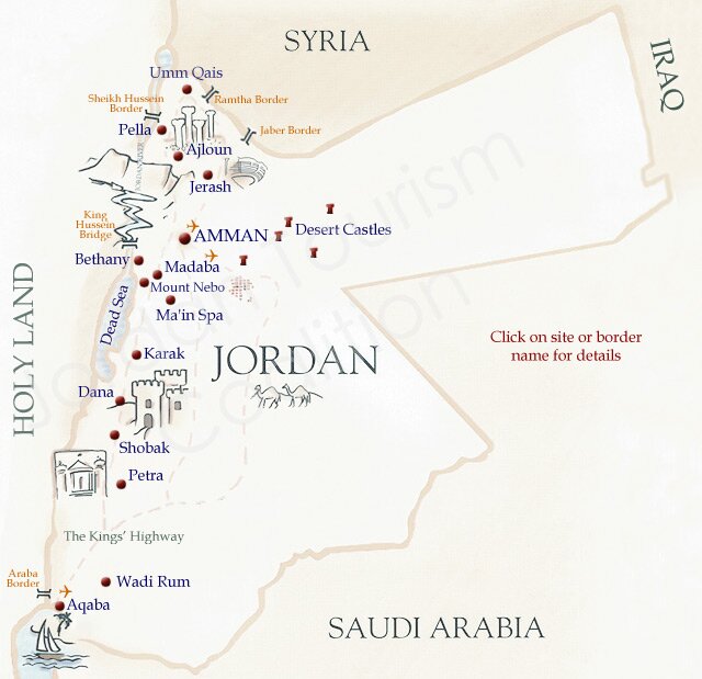 Jordan Map and Sites